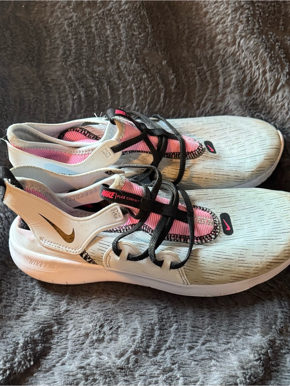 Nike Women’s White, Pink and Black Flex Running Sneakers